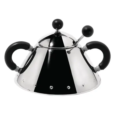 Alessi B Sugar Bowl and Spoon Black