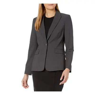 Calvin Klein Women's Big Girls' One Button Lux Blazer Charcoal