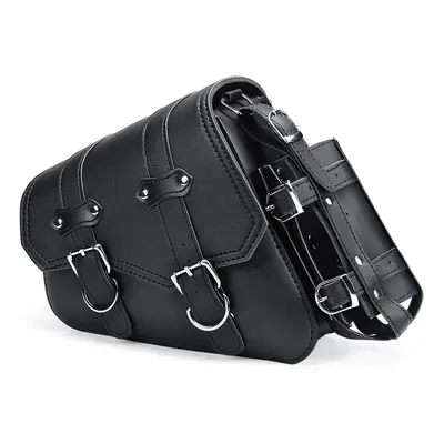 (Light) Universal Motorcycle Saddlebags Saddle Bag Black Leather