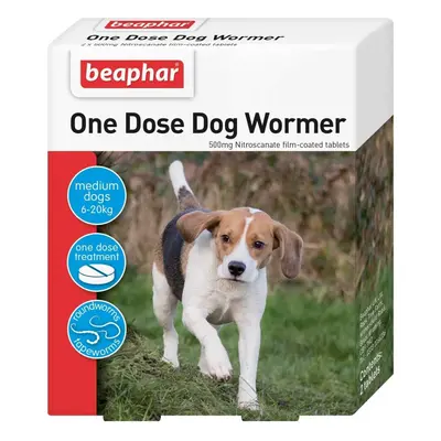 Beaphar X One Dose Wormer for Medium Dogs Tablets Worm Treatment for Dogs