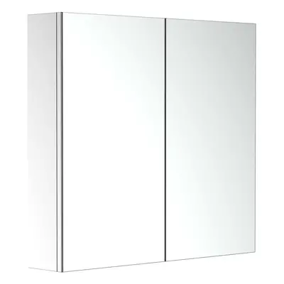 HOMCOM Bathroom Cabinet W/ Double Door Wall Mounted Mirror