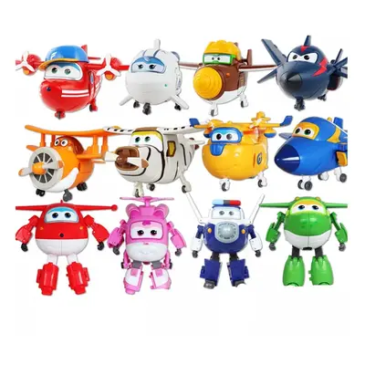 12pcs Animation Super Wings Airplane Transformable Robot Action Figures Toy Gift