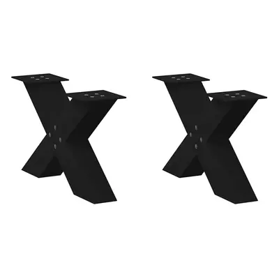 (black, x (30-31) cm (80 mm)/ pcs) vidaXL Dining Table Legs X-Shaped Desk Legs Kitchen Metal Fur