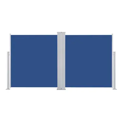 vidaXL Retractable Side Awning Blue 170x600cm Garden Screen Sunshade Shelter