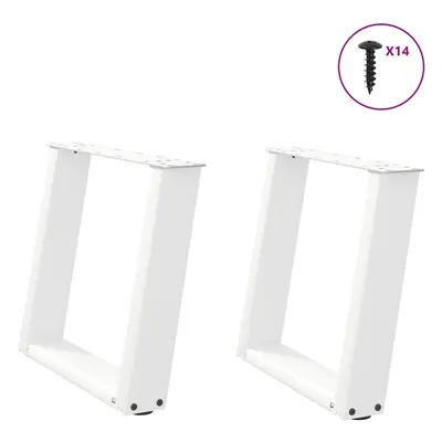 (white, x (42-43) cm) vidaXL Console Table Legs U-Shaped Desk Legs Metal Bar Stand DIY pcs Steel