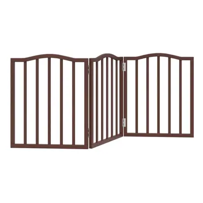 (brown oak, x x cm/ pcs) vidaXL Dog Gate with Door Foldable Pet Gate Dog Fence Pet BarrierÃÂ Po