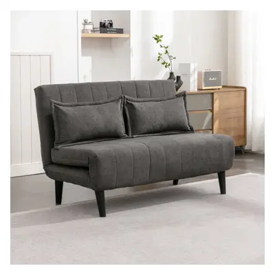 (2 Seater, Charcoal) HARPER SEATER FOLDING CLIC CLAC FABRIC LIVING ROOM LOUNGE SOFA BED