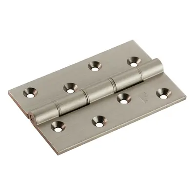 PAIR x x 4mm Brass Washered Butt Hinge Satin Nickel Internal Door