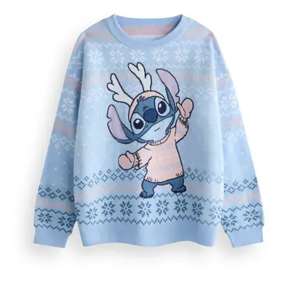 (Medium) Disney Christmas Jumper (Womens Blue)