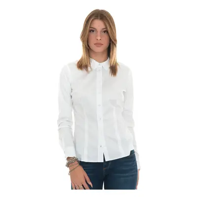 GUESS Women's Long Sleeve Cate Shirt Pure White Small