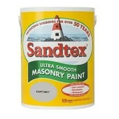 Sandtex 5L Smooth Masonry Paint Light Grey