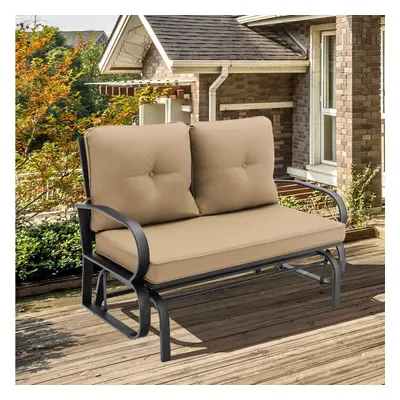 2 Seater Outdoor Glider Bench Swing Glider Chair Loveseat W/Comfortable Cushions