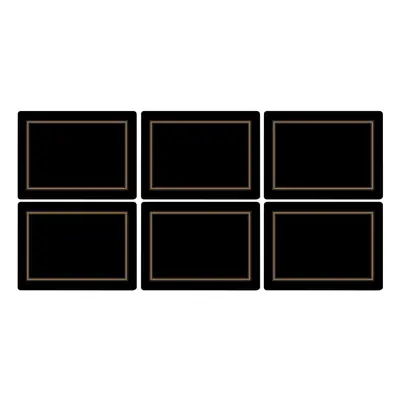 Pimpernel 30.5 x cm MDF with Cork Back Classic Placemats, Set of 6, Black/Multi-Colour