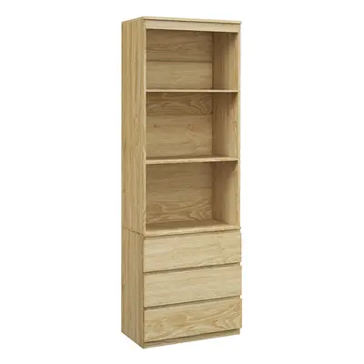 HOMCOM 180cm Tall Bookshelf Free Standing Storage Shelf Unit with Storage Oak