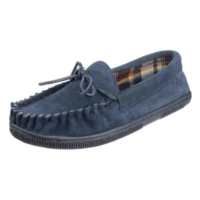 Cotswold Alberta Slip On Moccasin Slipper Navy