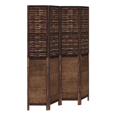 vidaXL Room Divider Panels Privacy Screen Dark Brown Solid Wood Paulownia