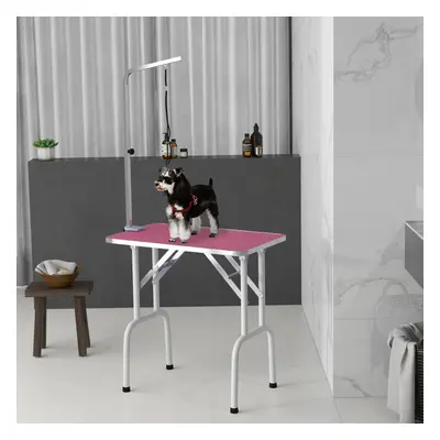 PawHut Foldable Dog Grooming Table Adjustable Arm 81x49x80 cm