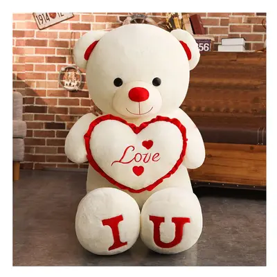 (Red, 80cm) 100cm Big I LOVE YOU Teddy Bear Plush Toy Lovely Huge Stuffed Soft Bear