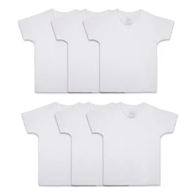 Fruit of the Loom Boys' Cotton T Shirt Toddler-6 Pack-White 2-3T