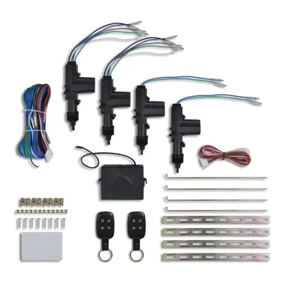 vidaXL Car Central Door Lock Kit with Remote Controls Motors 12V Security