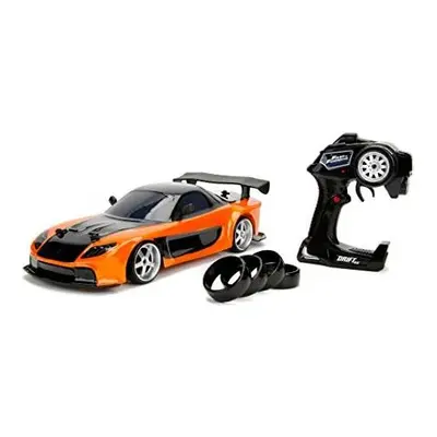 JADA Fast And The Furious Toys Fast & Furious Mazda RX-7 RC Car with Radio Remote Control, Drift