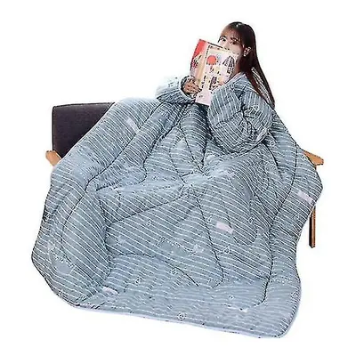 (Blue-whale) Wearable Blanket With Sleeves,winter Lazy Bed Couch Quilt