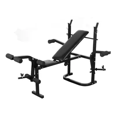 vidaXL Barbell Weight Bench Black Strength Training Fitness Exercise Machine