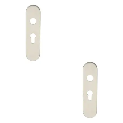 2x PAIR Steel Inner Backplate for Safety Lever 47.5mm Fixing Centres Satin Steel