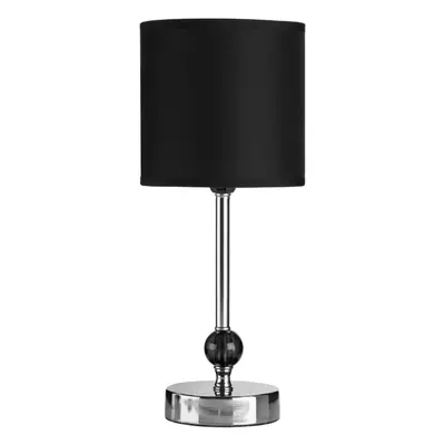 Premier Housewares Chrome and Black Acrylic Ball Table Lamp