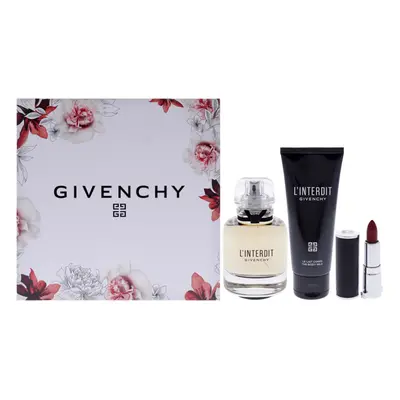 LInterdit by Givenchy for Women - Pc Gift Set 2.7oz EDP Spray, 2.5oz Body Milk, 0.05oz Lipstick