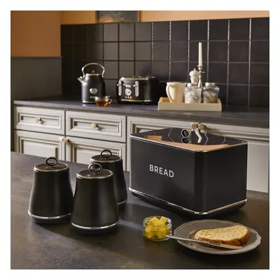 Tower Renaissance Black Breadbin & Canisters Stylish Matching Set