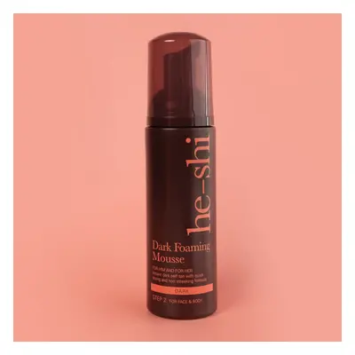 He-Shi Self Tanning Mousse Dark Instant Streak Free Face Body Fake Tan - 150ml