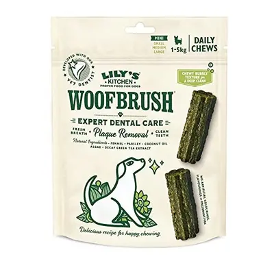 Lily's Kitchen Mini Woofbrush Dental Chew - Natural Dental Sticks for Small Dogs (7 Packs of Che