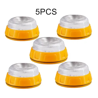 (5 Pcs) LED Emergency Strobe Beacon Help Flash Light Magnetic Roadside Traffic Safety Warning Li