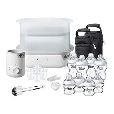 Tommee Tippee Steriliser, Warmer and 8x Bottles Complete Feeding Set, White