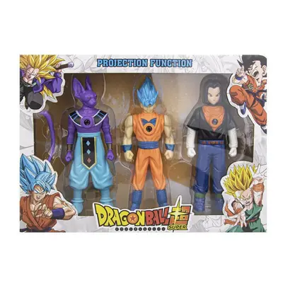 (Set Of C 3pcs) Dragon Ball Z light projection Goku Vegeta movable doll model children's gifts c