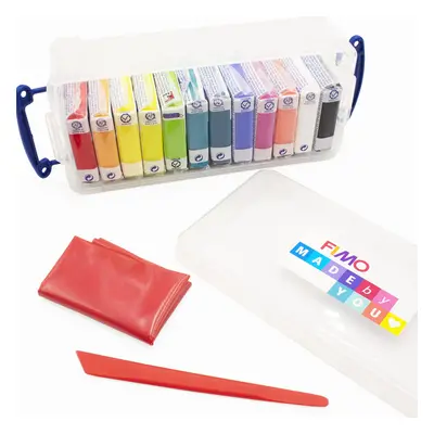 FIMO Soft Polymer Oven Modelling Clay - Set of x 57g - Comes in Gift Box with Modelling Tool & S