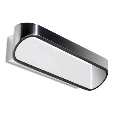 Leds-C4 Oval - LED Light Up & Down Wall Light White, Brushed Aluminium