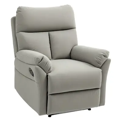 HOMCOM Recliner Armchair, Reclining Chair with Adjustable Leg Rest Grey