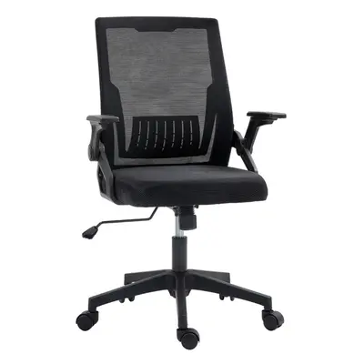 Vinsetto Mesh Office Chair for Home with Lumbar Support, Flip-up Arm, Wheels