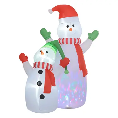 Outsunny 8FT Christmas Inflatable Snowman with Rotating Colorful LED Light