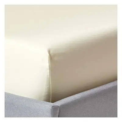 (Super-King, Cream) Thread Count Egyptian Cotton Extra Deep Fitted Sheet (18") with Fully Elasti