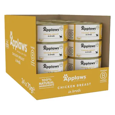 Applaws 100% Natural Wet Cat Food, Chicken Breast in Broth g Tinâ, x g Tins