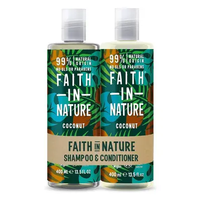 Faith In Nature Natural Coconut Shampoo and Conditioner Set, Hydrating, Vegan and Cruelty Free, 