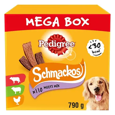 Pedigree Schmackos Mega Pack Strips Snacks, Dog Treat Multipack with Beef, Lamb and Poultry Flav