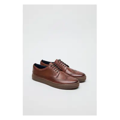 (Brown, (Adults')) Ben Sherman Preston Leather Men's Reddish Brown Lace-Up Shoes