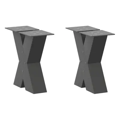 (anthracite, x (30-31) cm (80 mm)/ pcs) vidaXL Dining Table Legs X-Shaped Desk Legs Kitchen Meta