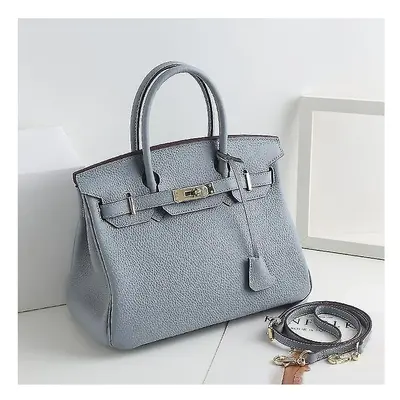 (Ladies Women Leather Handbag Birkin First Layer Cowhide Leather Tote Bag Commuter Crossbody Kel