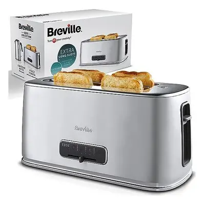 Breville Edge Silver 4-Slice Toaster with Extra Long Slots and High-Lift | Brushed Stainless Ste