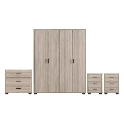 Oliver Door Wardrobe Bedroom Set Light Oak Effect Items